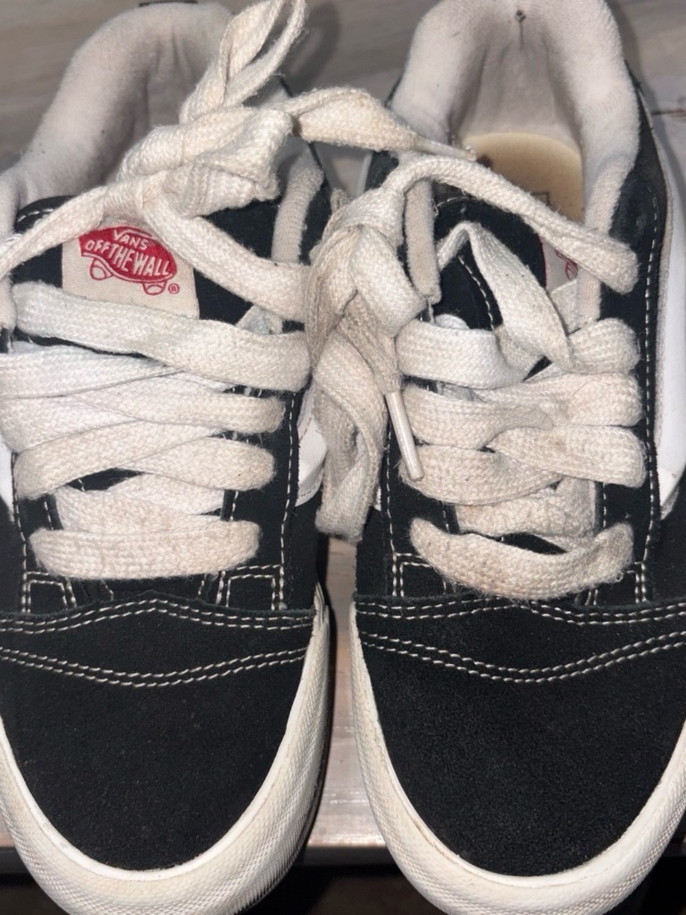 Vans Kids Black and White Lace-Up Low Top Sneakers